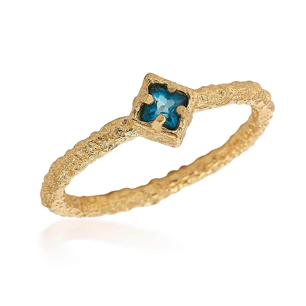 Colored Stone Gold-Plated Ring