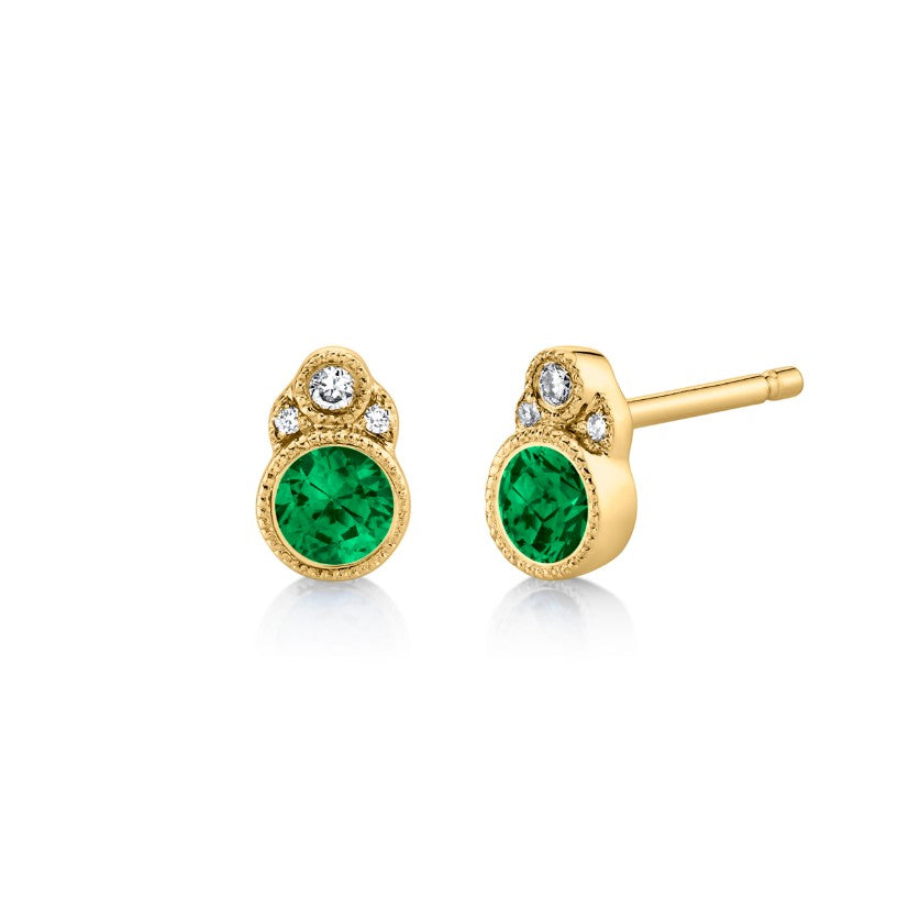 Colored Stone Gold Earring