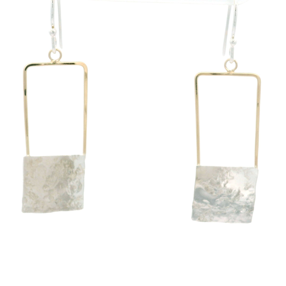 Sterling Silver/Goldfilled Suspended Square Dangle Earrings