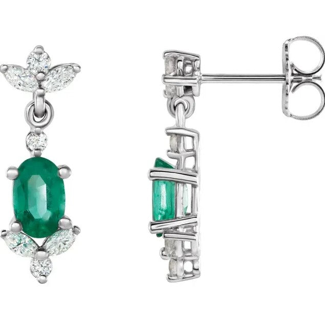 Colored Stone Gold Earring