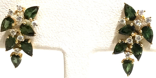 Colored Stone Gold Earring