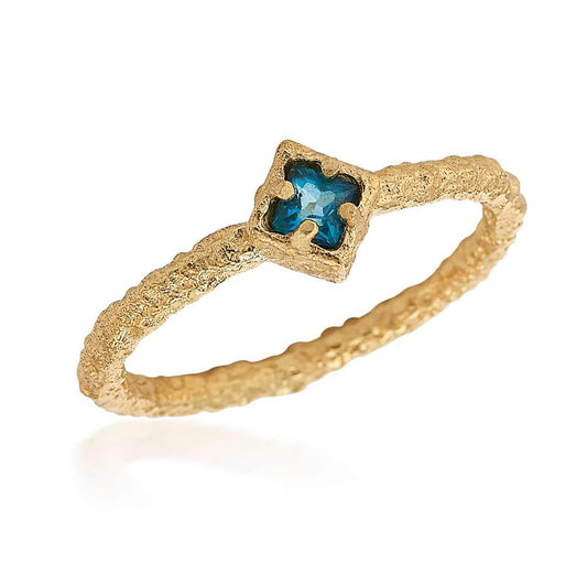 Colored Stone Gold-Plated Ring