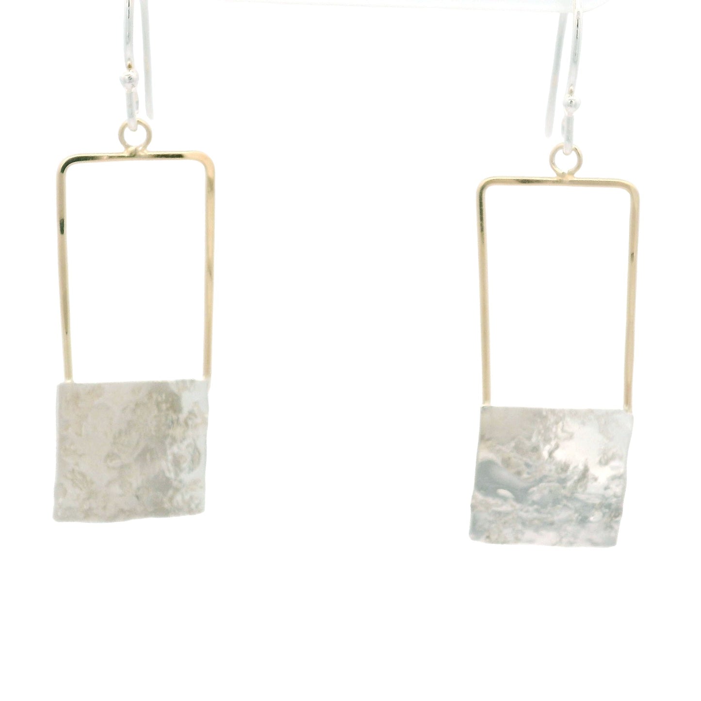 Sterling Silver/Goldfilled Suspended Square Dangle Earrings